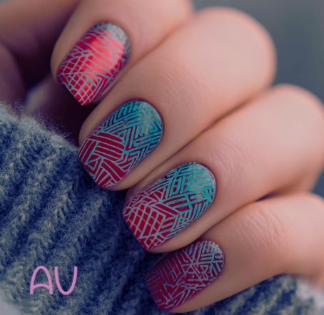 micropittura unghie disegno geometrico