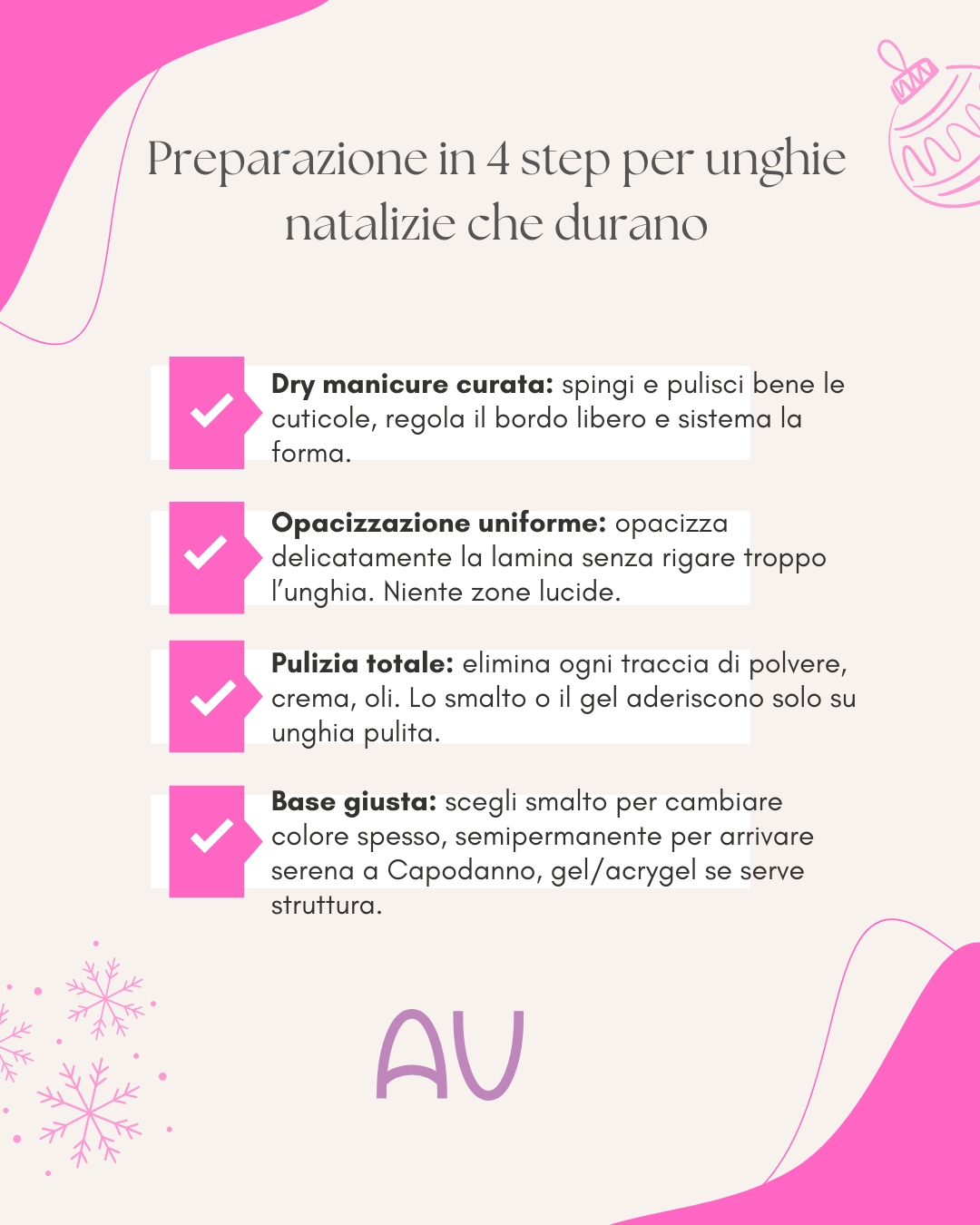 preparazione unghie di natale