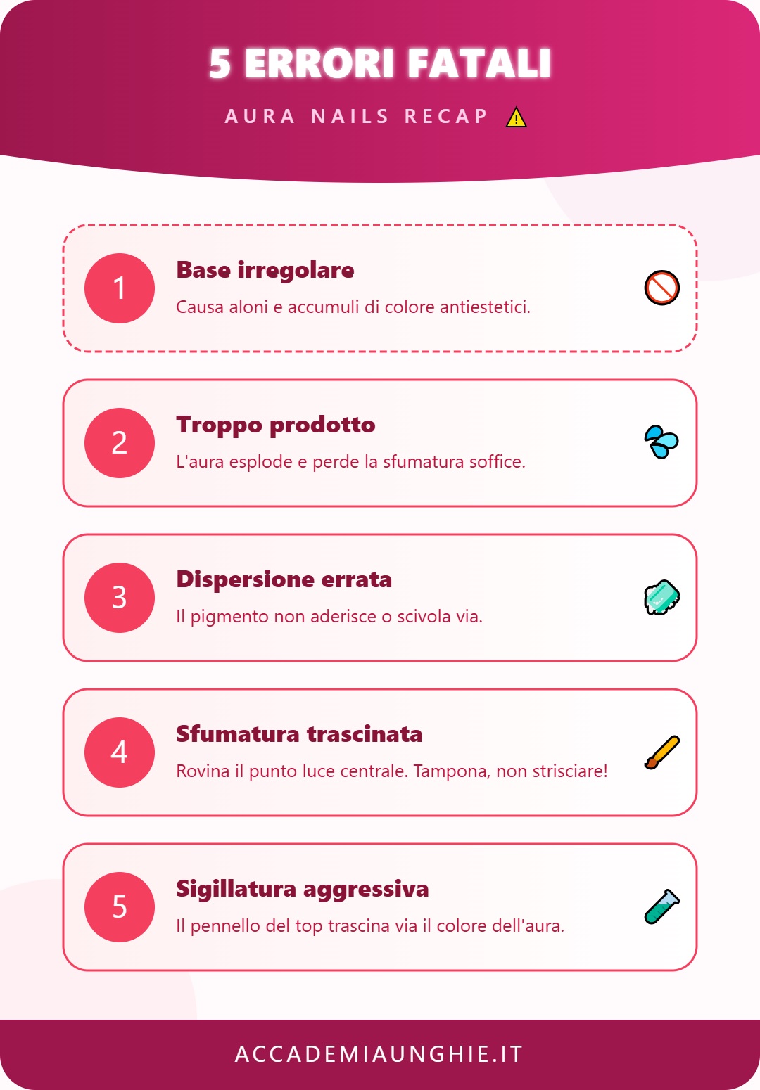 5 errori da evitare quando fai l'aura nails