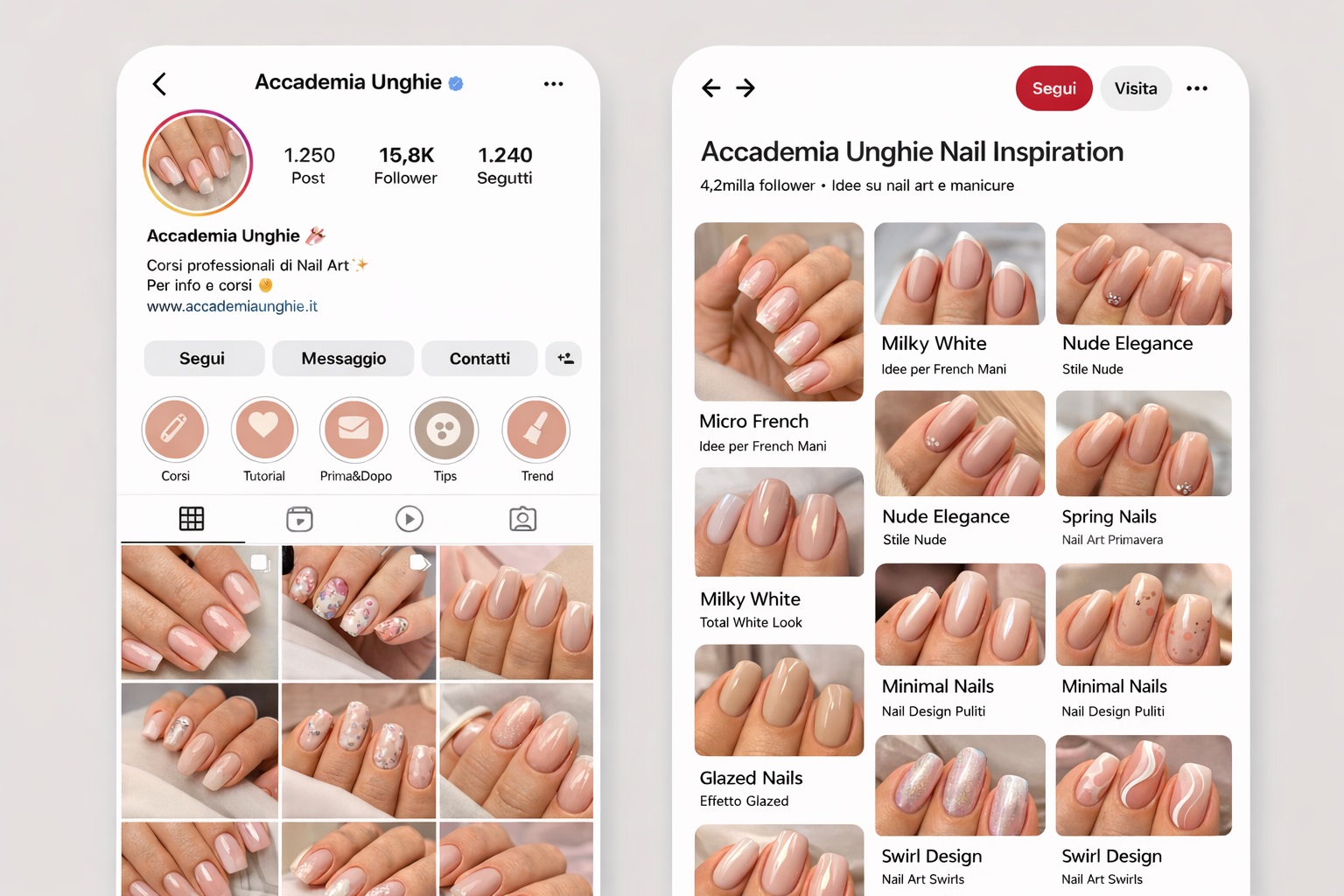 nail art nel feed instagram e board in pinterest