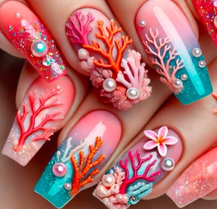 unghie corallo 3d