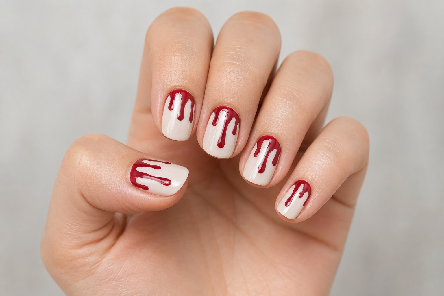 unghie con gocce che colano per halloween